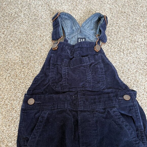 GAP Denim Kids Corduroy Overalls Navy Blue Size 2T - Picture 4 of 8